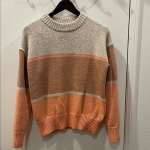 Roxy Women's Sweater in Cream, Tan, and Orange
